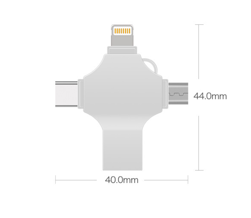 4 in 1 USB Flash Drive Measurements