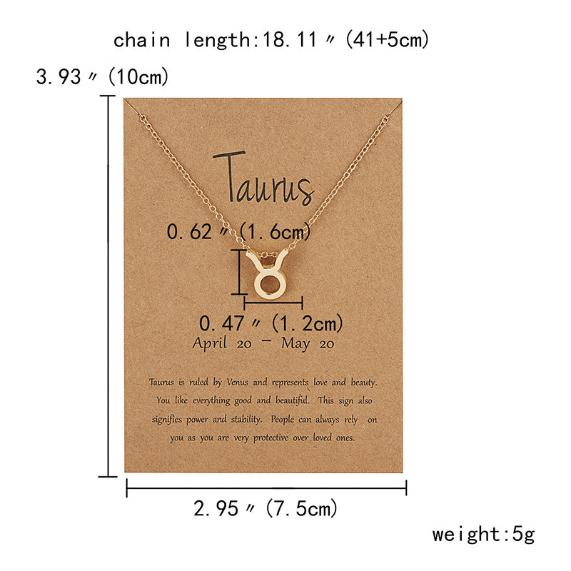 Zodiac Sign Necklace With Gift Card