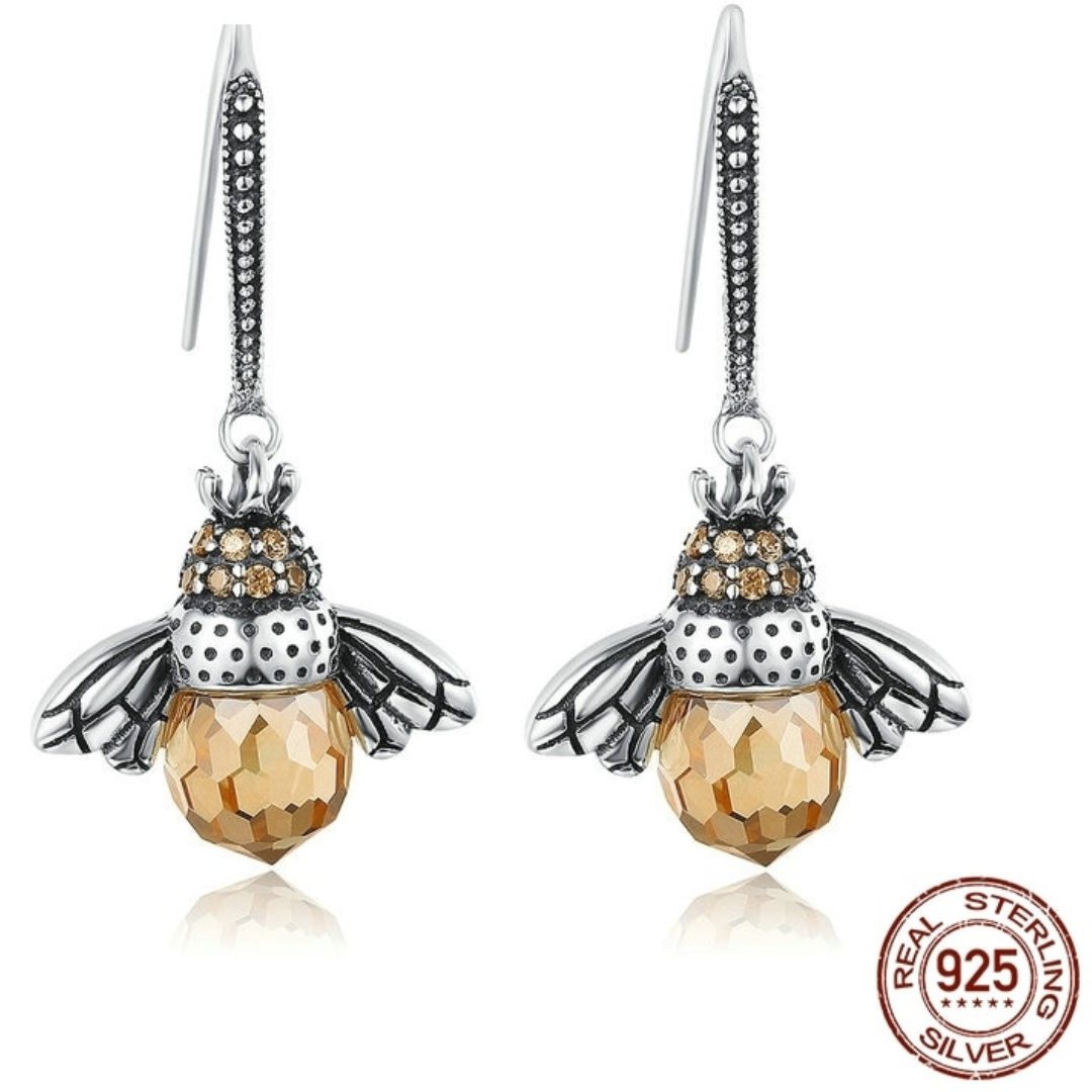 Little Bee Silver Earrings