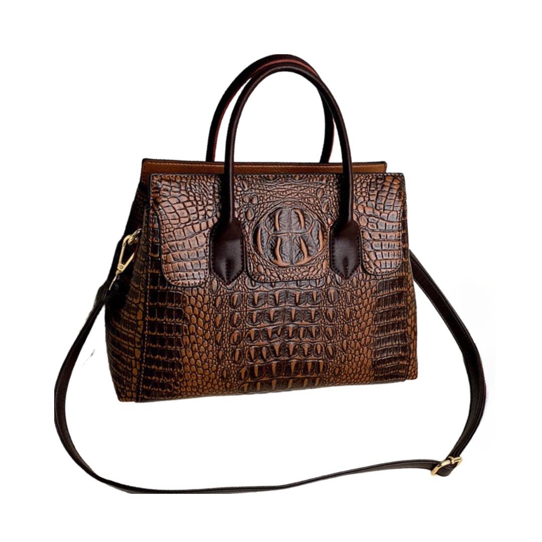 Crocodile Leather Pattern Handbag
