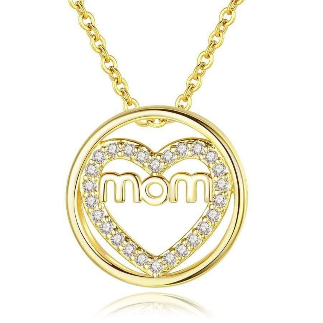 Round Heart MOM Necklace