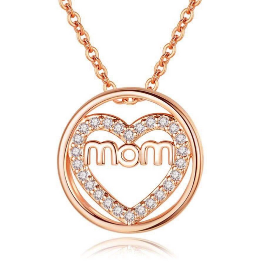 Round Heart MOM Necklace (Offer Until 15-May-2024)