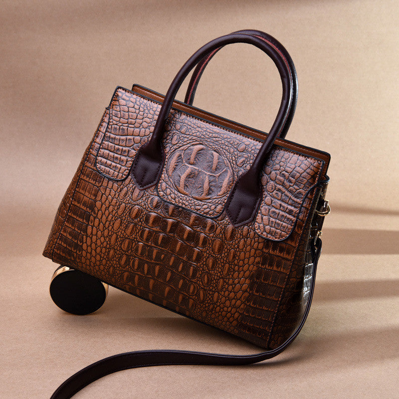 Crocodile Leather Pattern Handbag