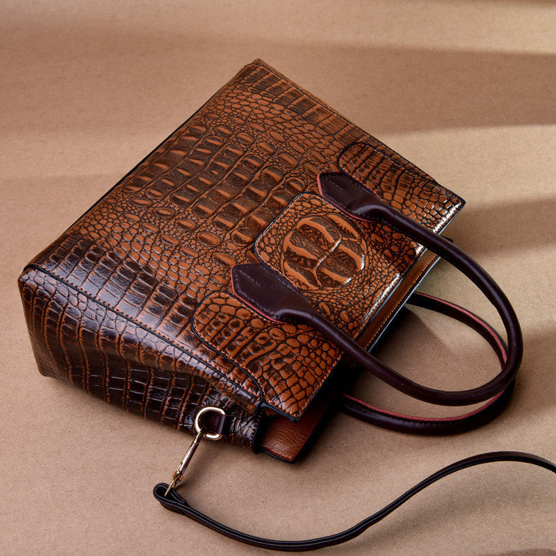 Crocodile Leather Pattern Handbag (Lowest Price Ever! Until 01-Mar-2024)