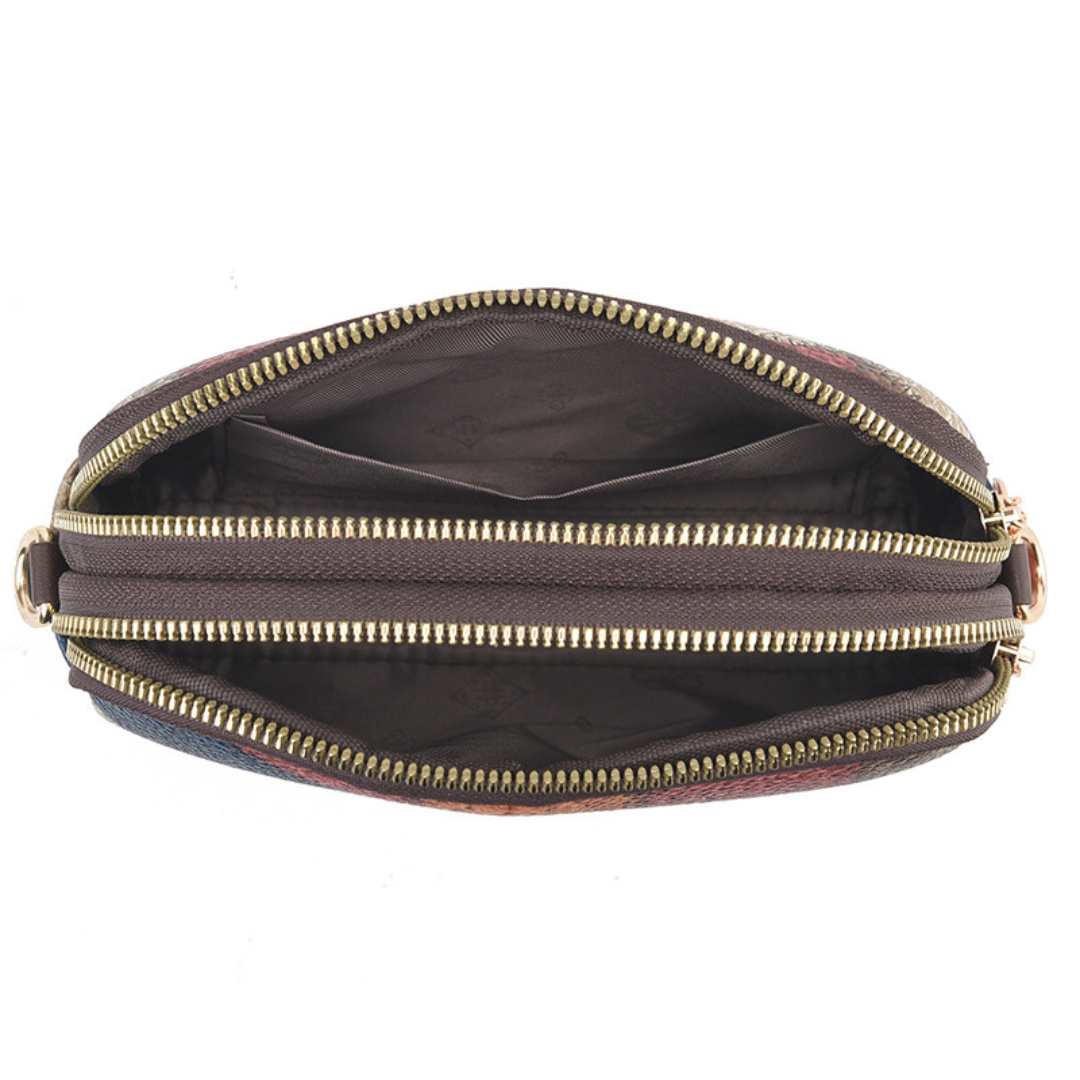 Double-Zipper Crossbody Bag