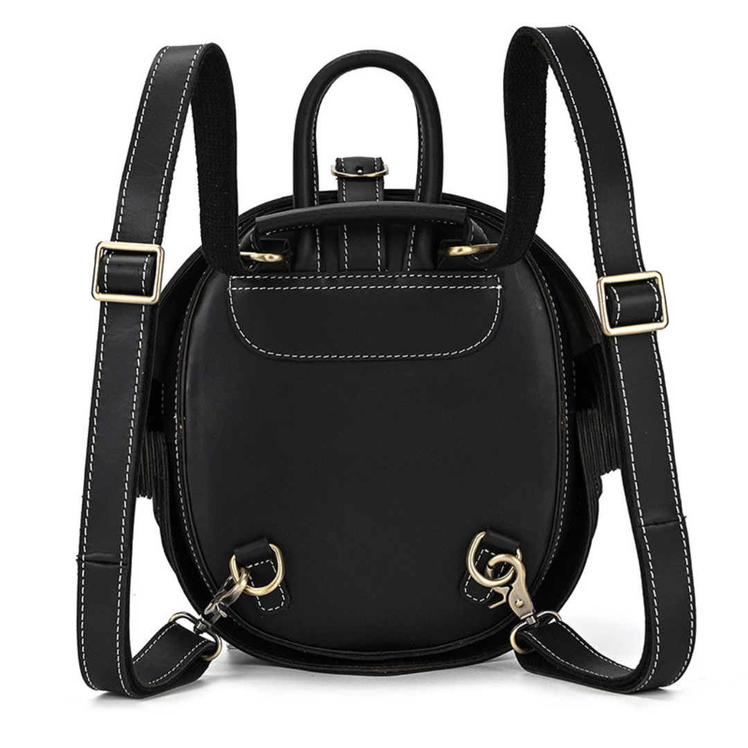 black vintage haiku leather backpack Vintage Leather Creative Backpack – Tomorrows Offers