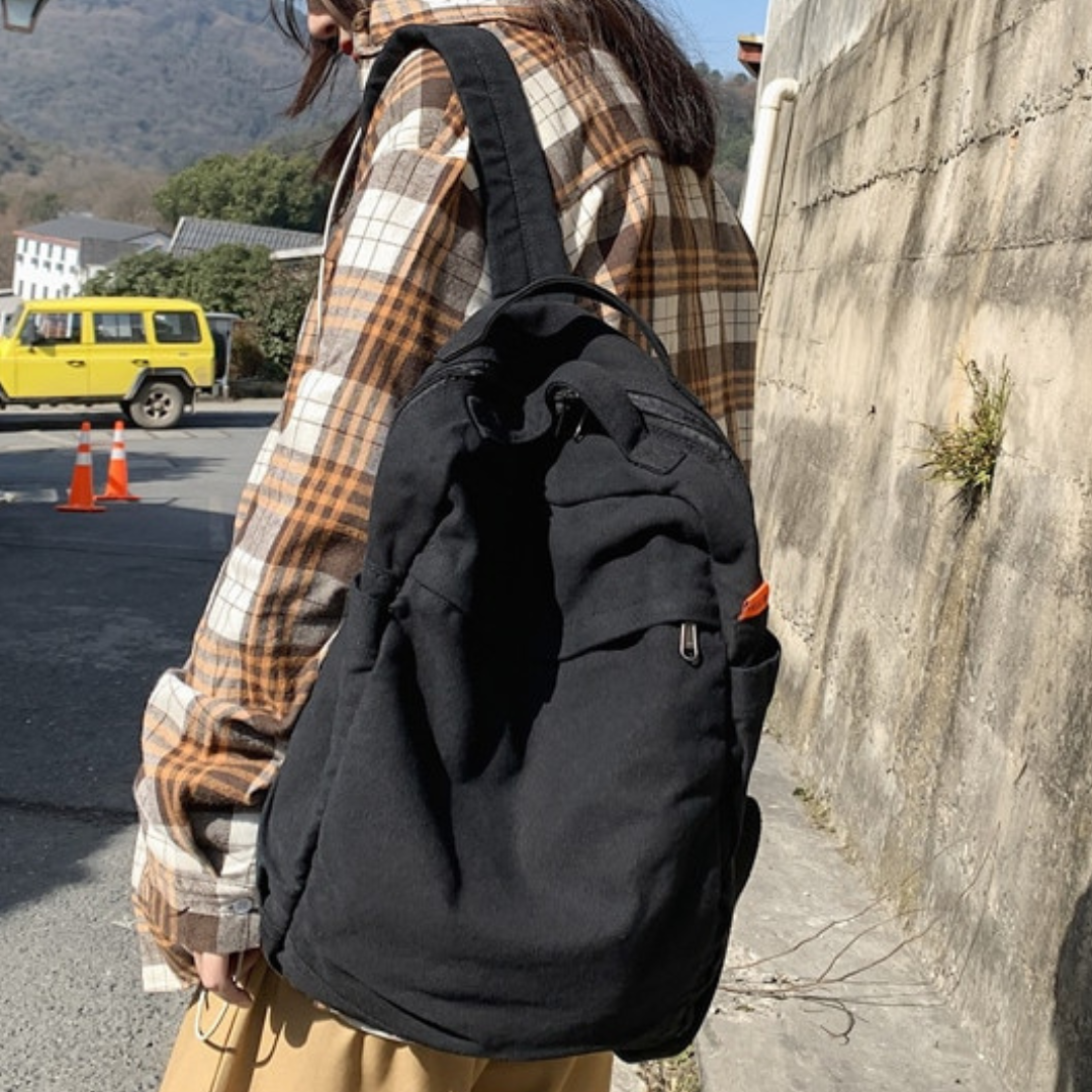 Unisex Canvas School Backpack