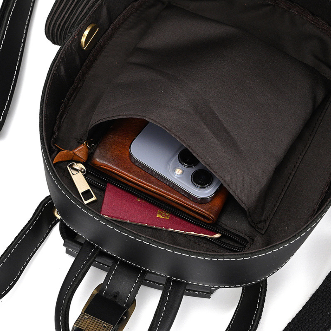 black vintage haiku leather backpack Vintage Leather Creative Backpack – Tomorrows Offers