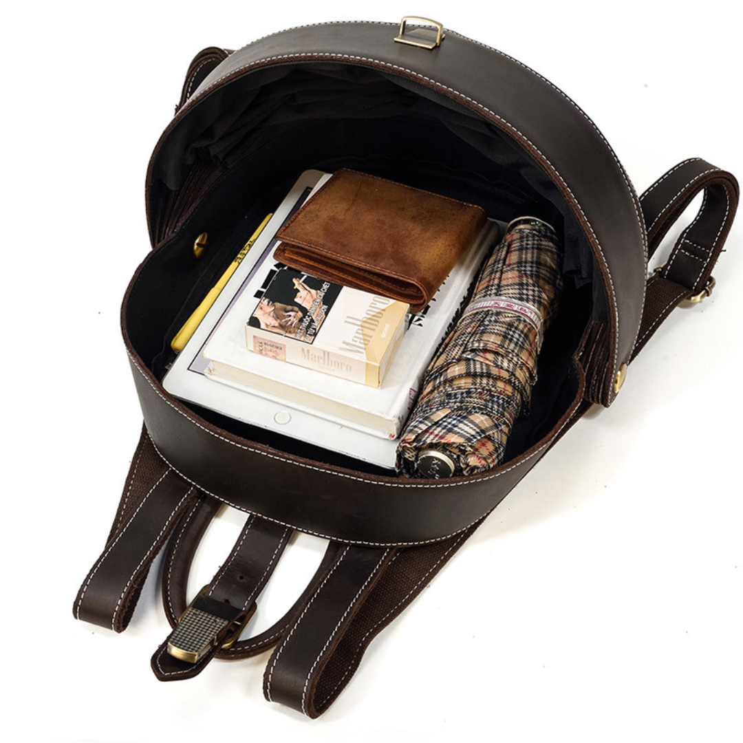 black vintage haiku leather backpack Vintage Leather Creative Backpack – Tomorrows Offers