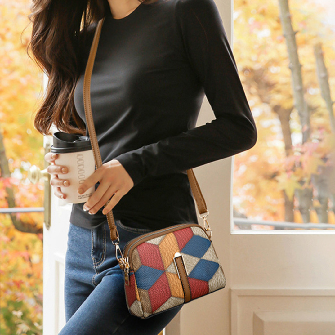 Double-Zipper Crossbody Bag