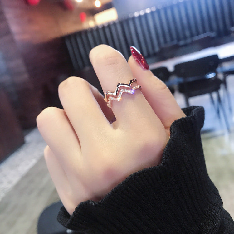 mnjin the house heart ring graduation ring for women 2023 graduation gift  for her personalized graduation gift wave heartbeat ring pink - Walmart.com