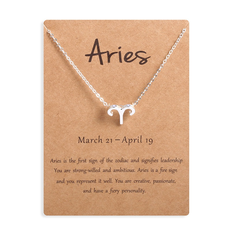 Zodiac Sign Necklace With Gift Card