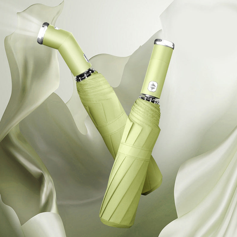 Automatic Rotating LED Flashlight Windproof Umbrella