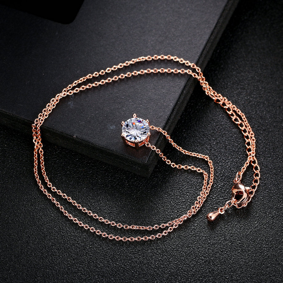 14K Rose gold-plated pendant necklace