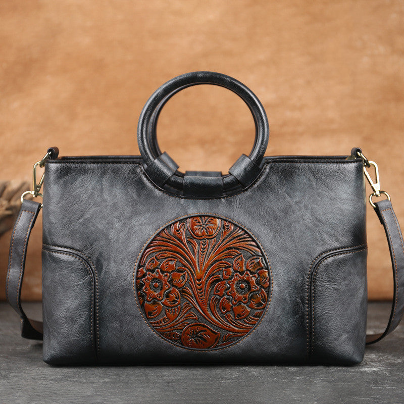 Retro Handmade Embossed Messenger Handbag (Buy 2 Get 1 Free, Ends 31-Dec-23)