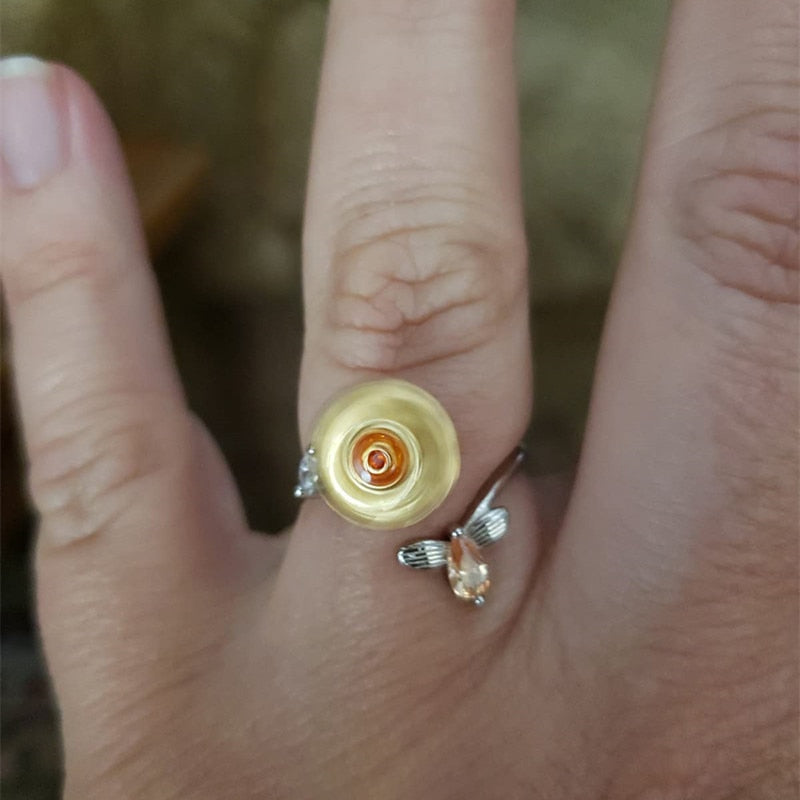 Rotating Adjustable Sunflower Ring
