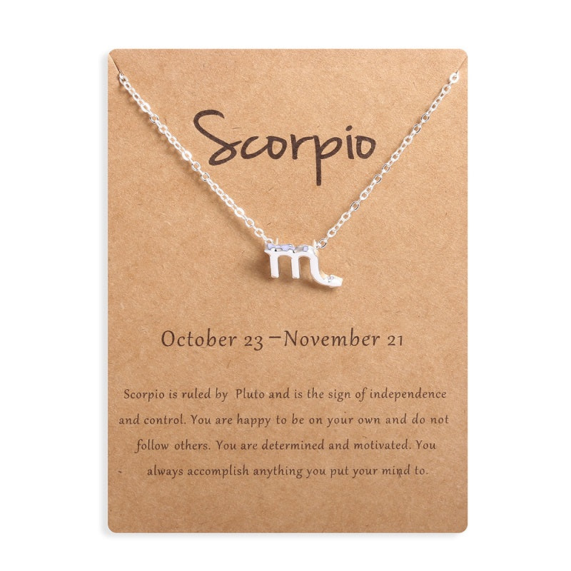 Zodiac Sign Necklace With Gift Card