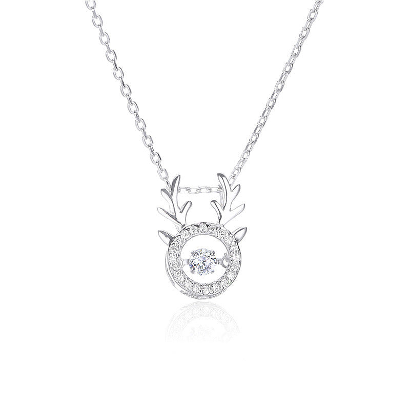 Elegant Silver Deer Necklace