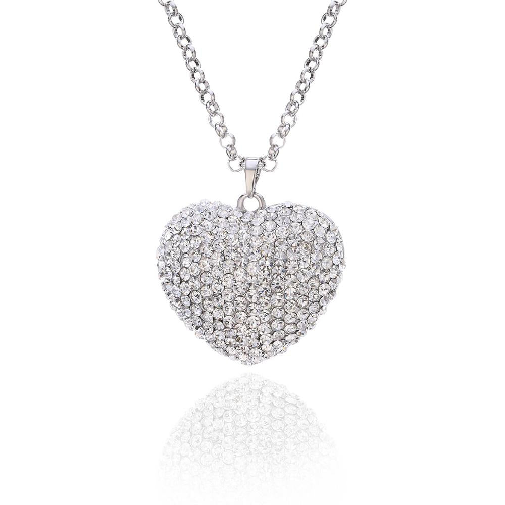 Lovely Crystal Heart Necklace 