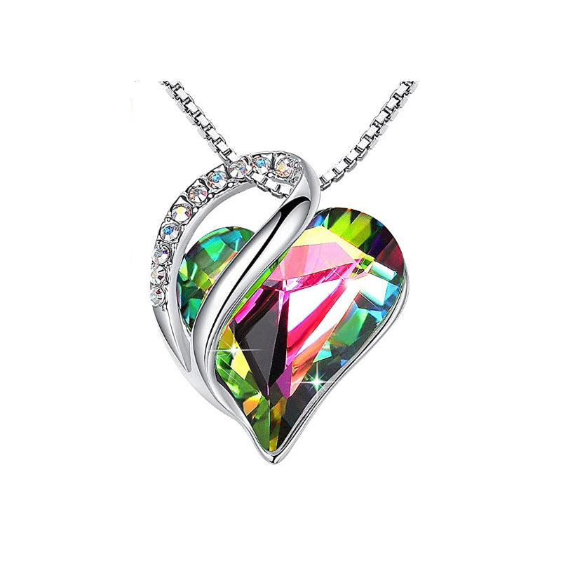 Multicolor Heart Shaped Crystal Necklace