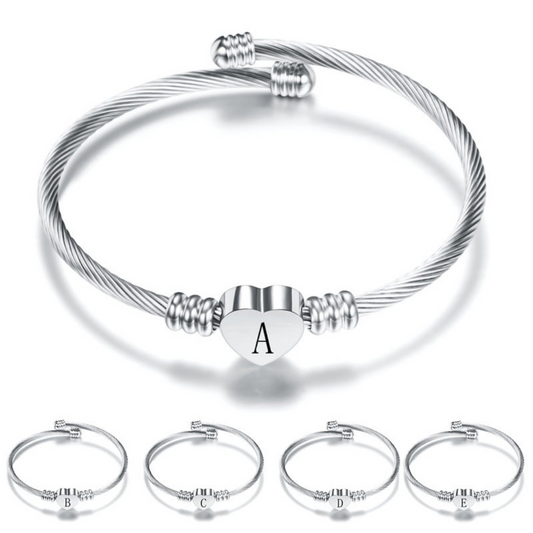 Initial Name Heart Bracelet (Offer Until 15-May-2024)