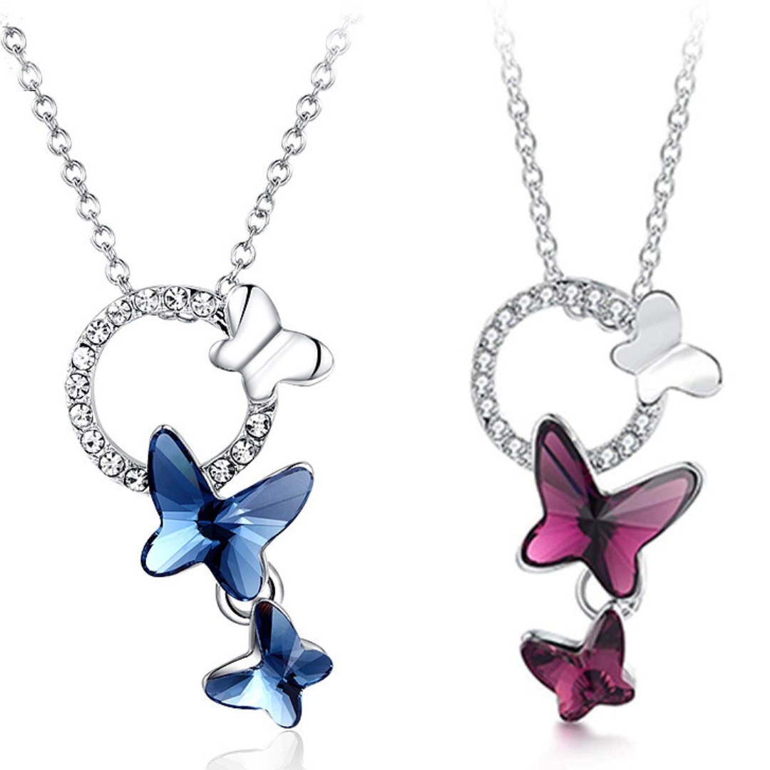 Crystal Butterfly Pendant Necklace (Lowest Price Ever! Until 01-Mar-2024)