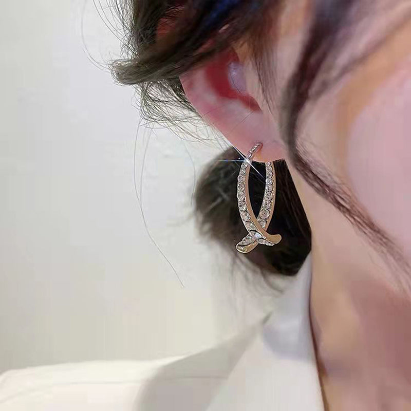 Fashion Cross Curved Earrings