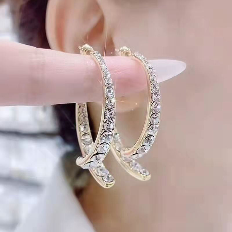 Fashion Cross Curved Earrings