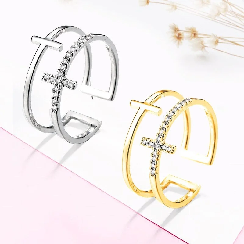 Double Cross Adjustable Size Ring (Lowest Price Ever! Until 01-Mar-2024)