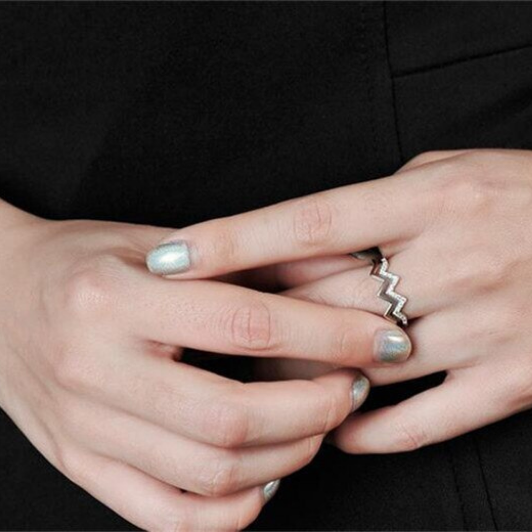 Stainless Steel Heartbeat Ring Protect Band For Couples Fashionable Tail  Finger Ring Protects For Women And Men Lovers From Shanshan123456, $0.75 |  DHgate.Com