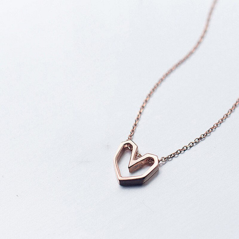 Love Heart-Shape Silver Necklace