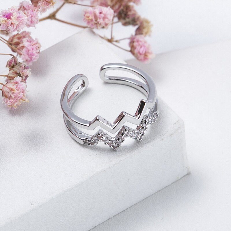 Double Layer Heartbeat Ring