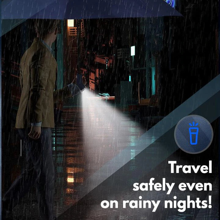 Automatic Rotating LED Flashlight Windproof Umbrella (Lowest Price Ever! Until 01-Mar-2024)