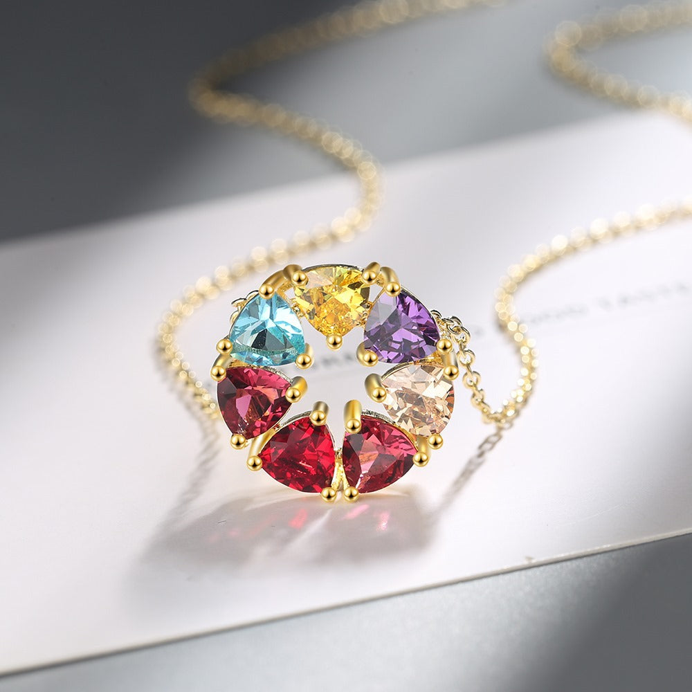 Colorful Round Pendant Necklace