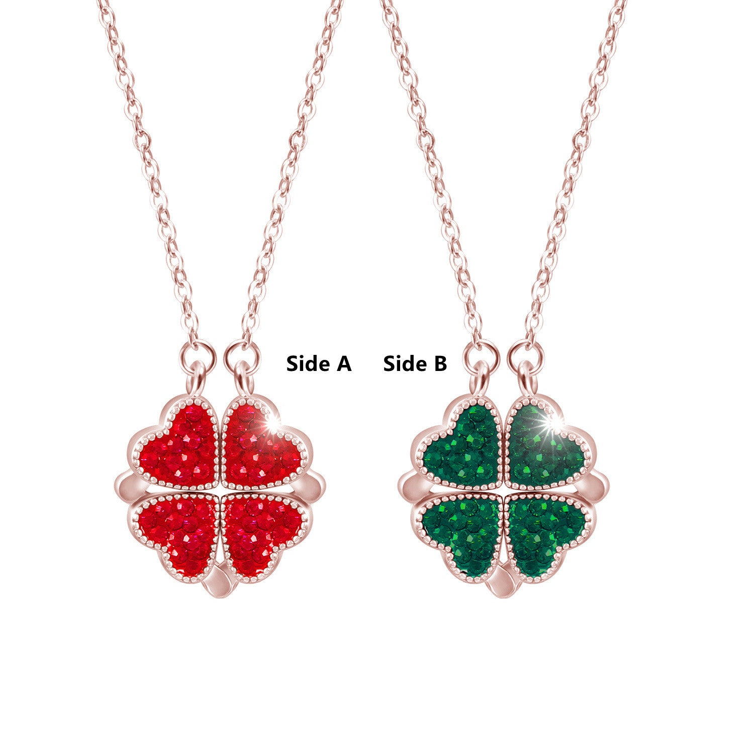 Red-Green Double-Sided Magic Love Necklace